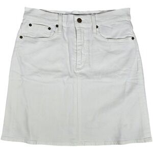 J Crew White Denim Skirt A Line Mini Jean Skirt Style BI723 Size 28‎